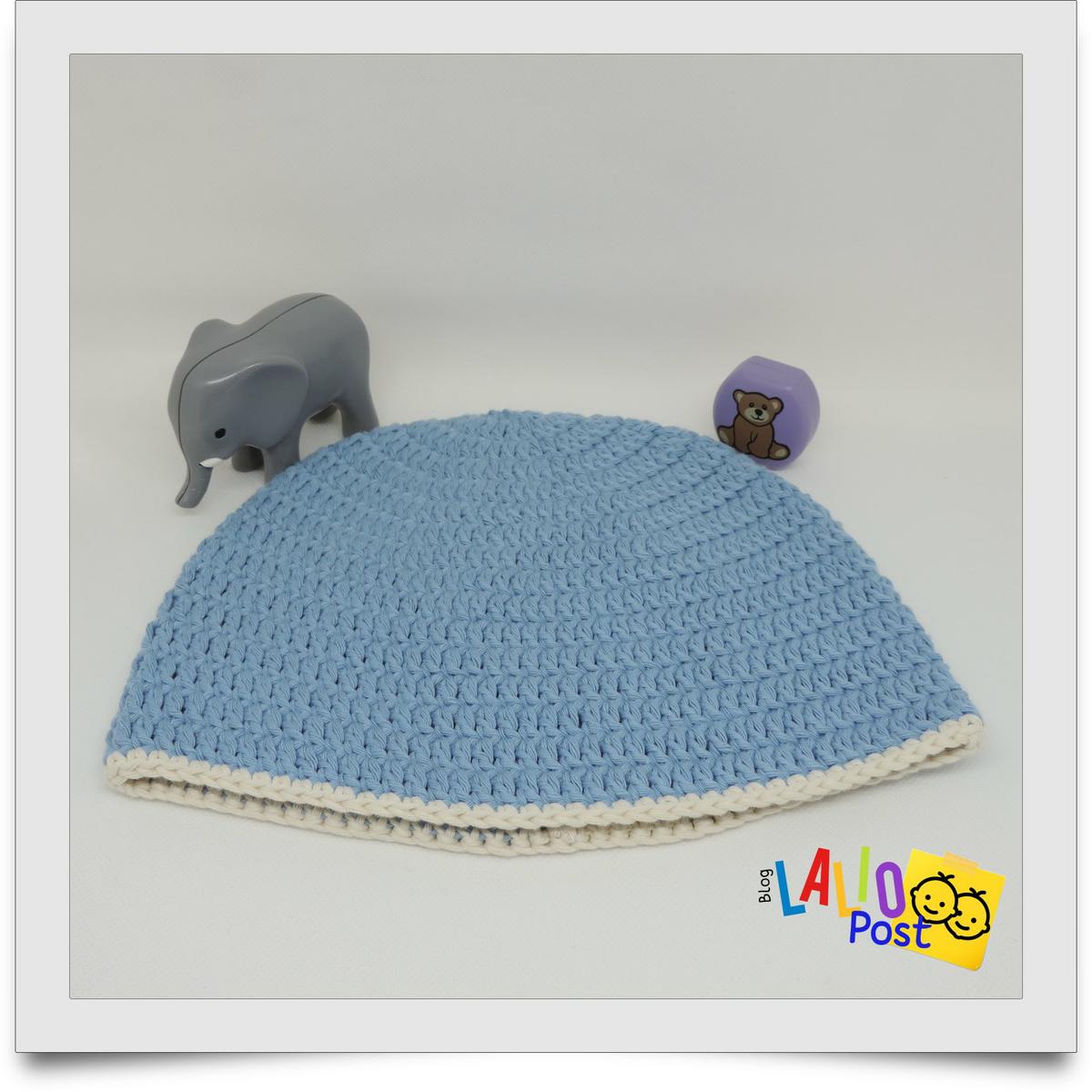 Gorrito tejido a crochet para niño de 24 meses (2 años)