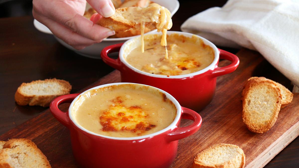 dip cebolla queso botana salsa