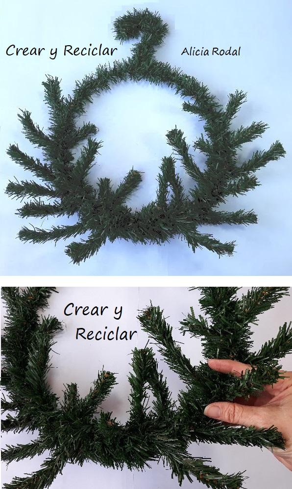 Cómo hacer una corona de Navidad con materiales reciclados Muy fácil. Diy Reciclaje