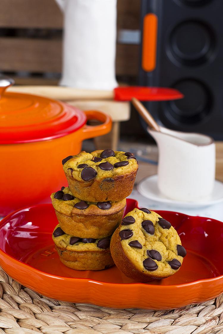 Muffins de Calabaza y Chocolate, super extra esponjosos y faciles