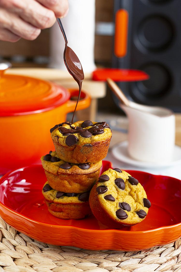 Muffins de Calabaza y Chocolate, super extra esponjosos y faciles