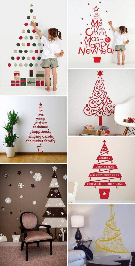arbol navideño vinilo decorativo adhesivo navidad minimalista