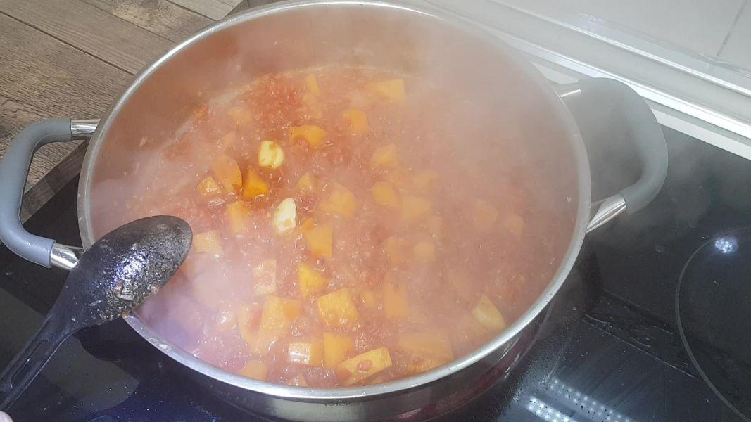 Arroz con pollo y calabaza