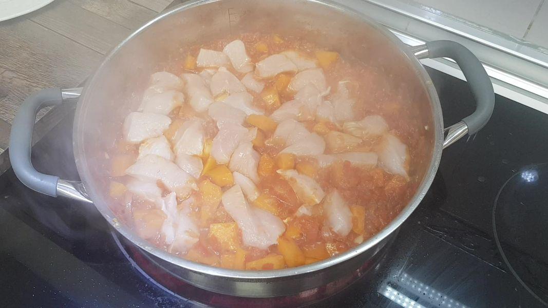 Arroz con pollo y calabaza