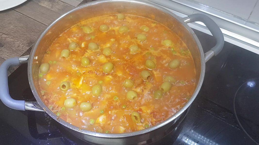 Arroz con pollo y calabaza