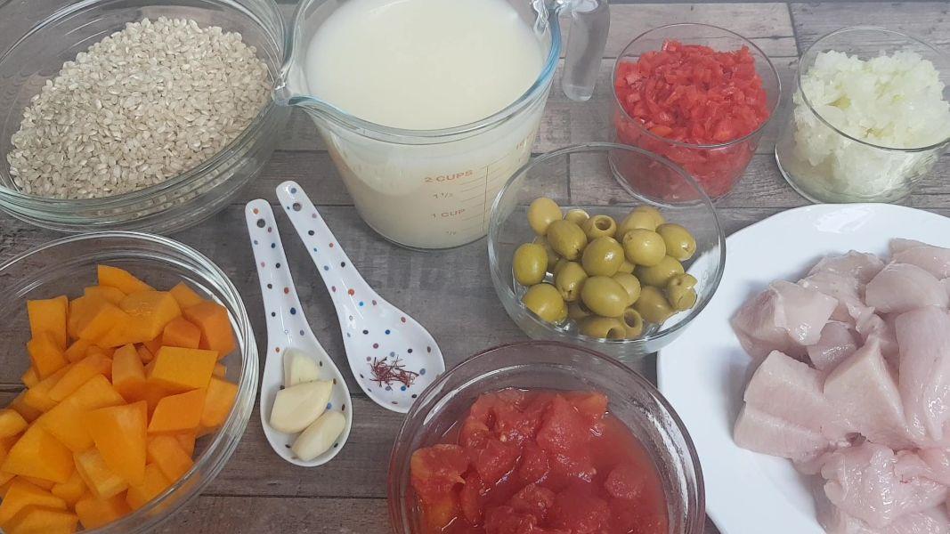 Arroz con pollo y calabaza