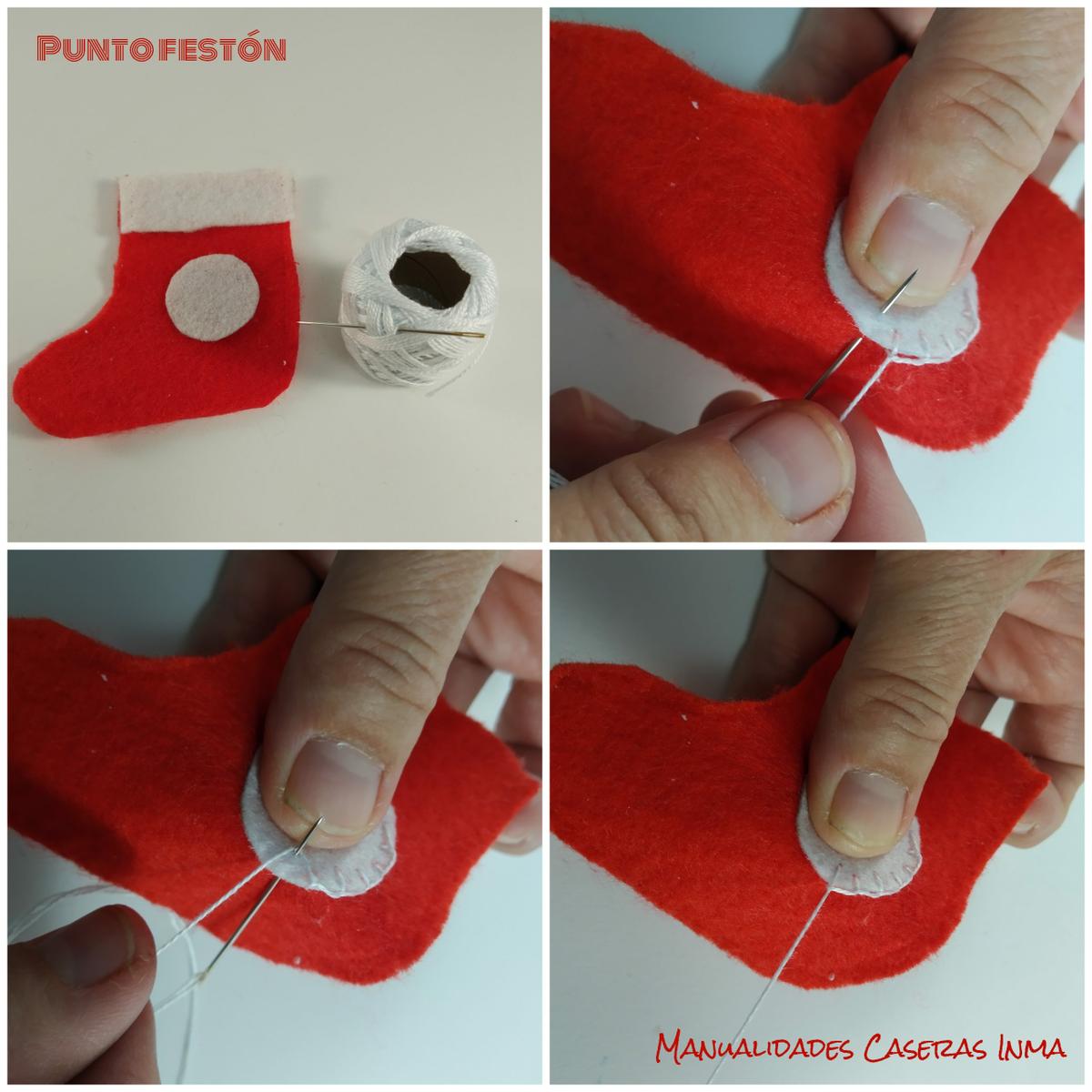 manualidades Caseras Inma_ Calendario de adviento_Como hacer el punto festón