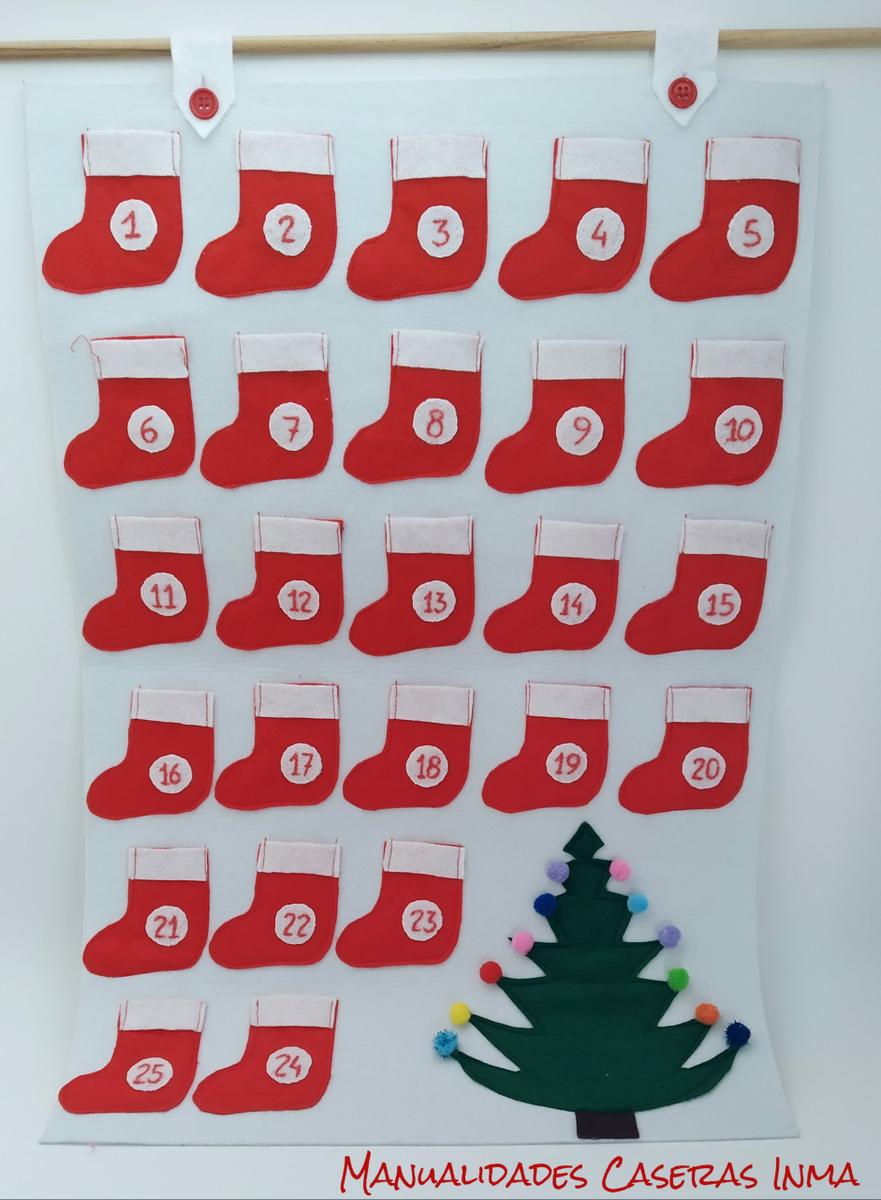 manualidades Caseras Inma_ Calendario de adviento_detalles de la botas y el arbol de navidad