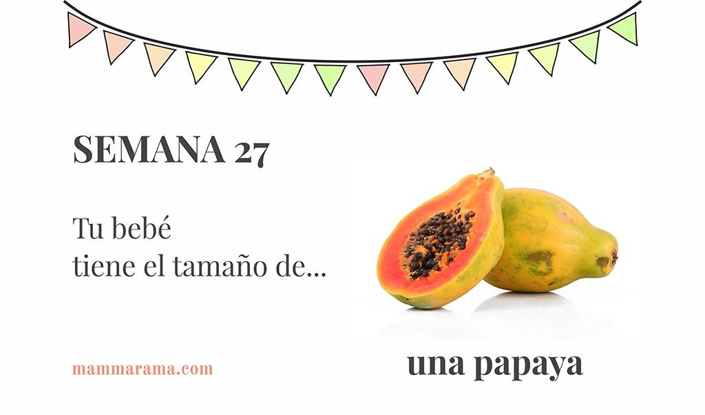 Semana 27 de embarazo: tu bebé tiene el tamaño de una papaya