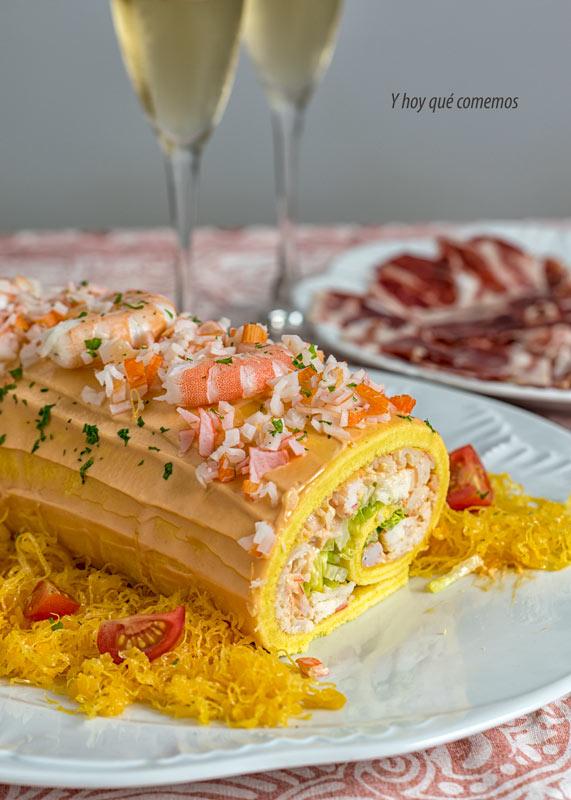 brazo gitano de pescado y marisco paso a paso