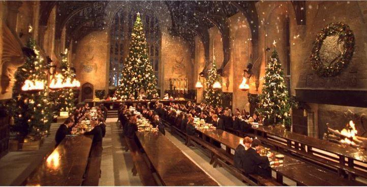 gran salon en navidad de harry potter