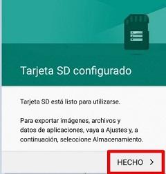 tarjeta sd configurada