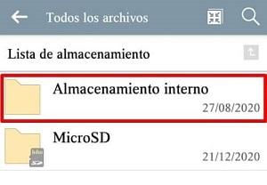 almacenamiento interno memoria interna celular