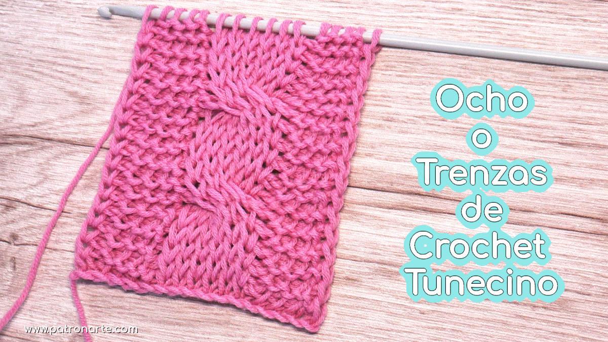Cómo Tejer Ochos o Trenzas de Crochet Tunecino Paso a Paso