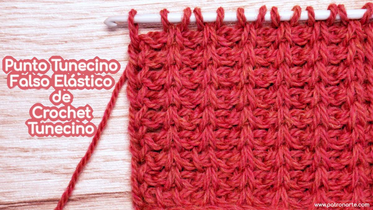 Tutorial Paso a Paso Cómo Tejer el Punto Tunecino Falso Elástico de Crochet Tunecino