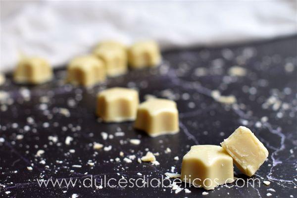 Bombones de chocolate blanco sin azucar