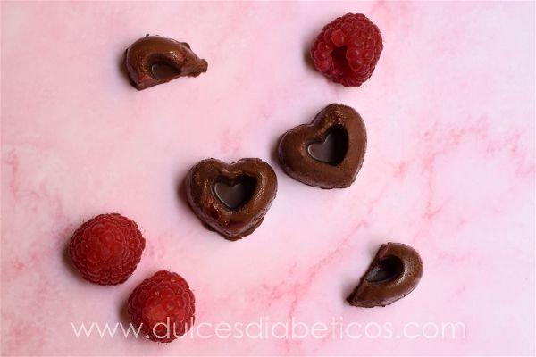 Bombones de frambuesa para san valentin