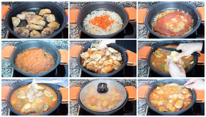 receta de pollo guisado paso a paso