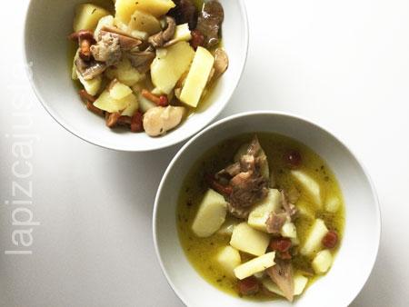 guisado de patatas y setas