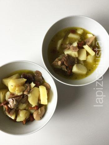 guisado de patatas y setas