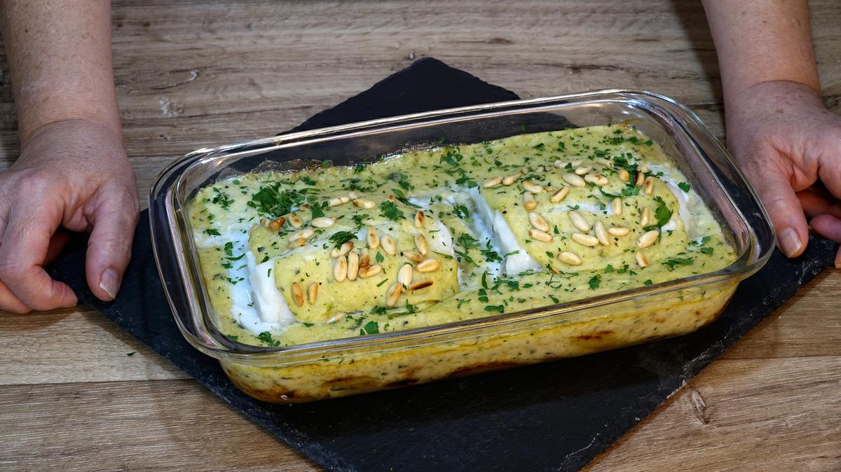 BACALAO AL HORNO CON PATATAS Y BECHAMEL DE CALABACÍN - Foto 13