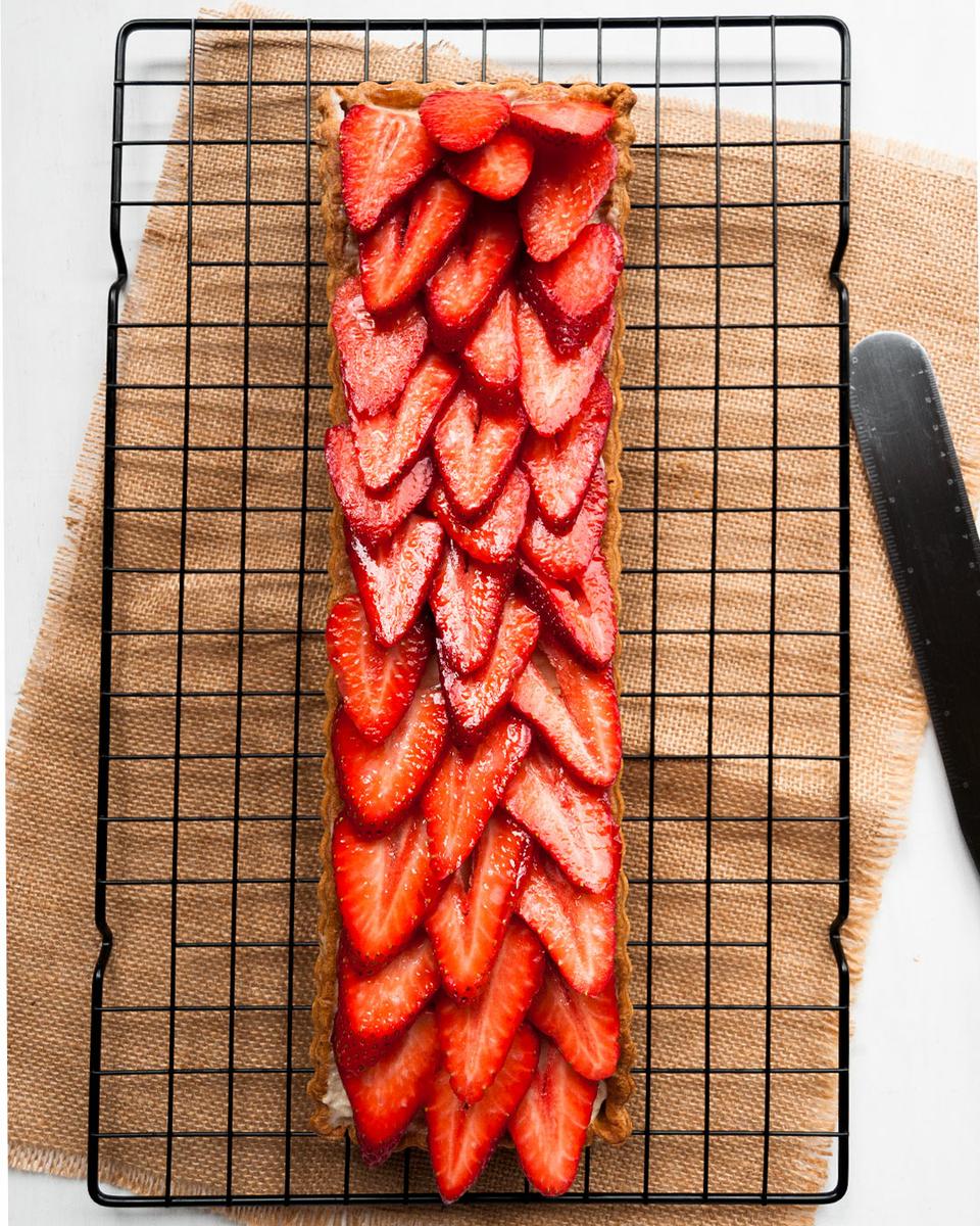 presentacion banda de crema con fresas