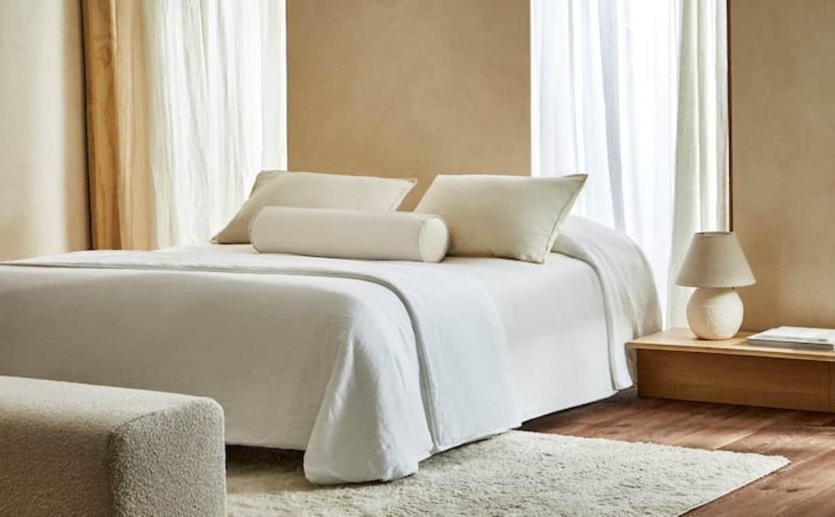 edredon de lino lavado zara home