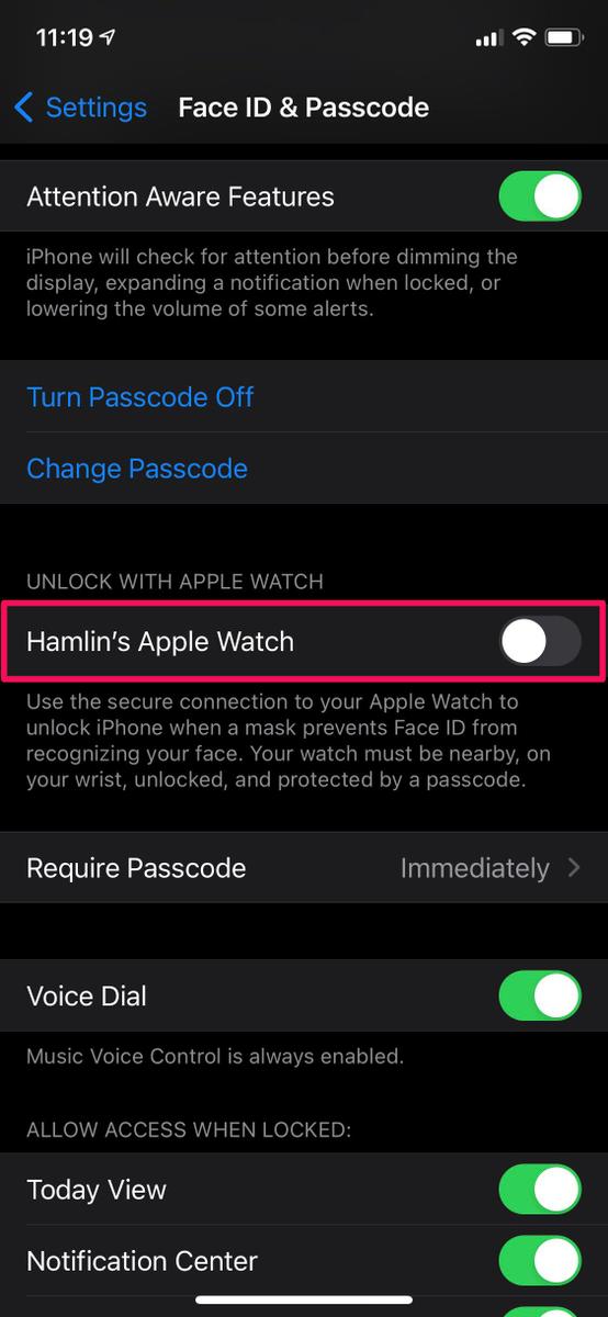 Cómo desbloquear el iPhone con el Apple Watch