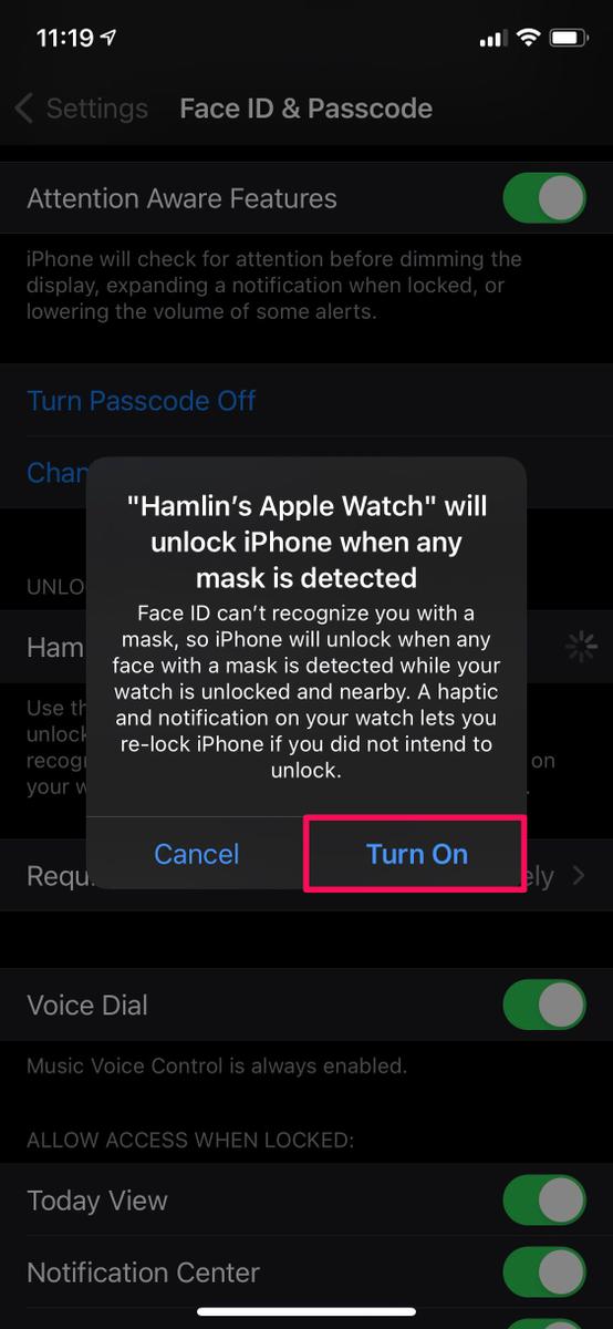 Cómo desbloquear el iPhone con el Apple Watch