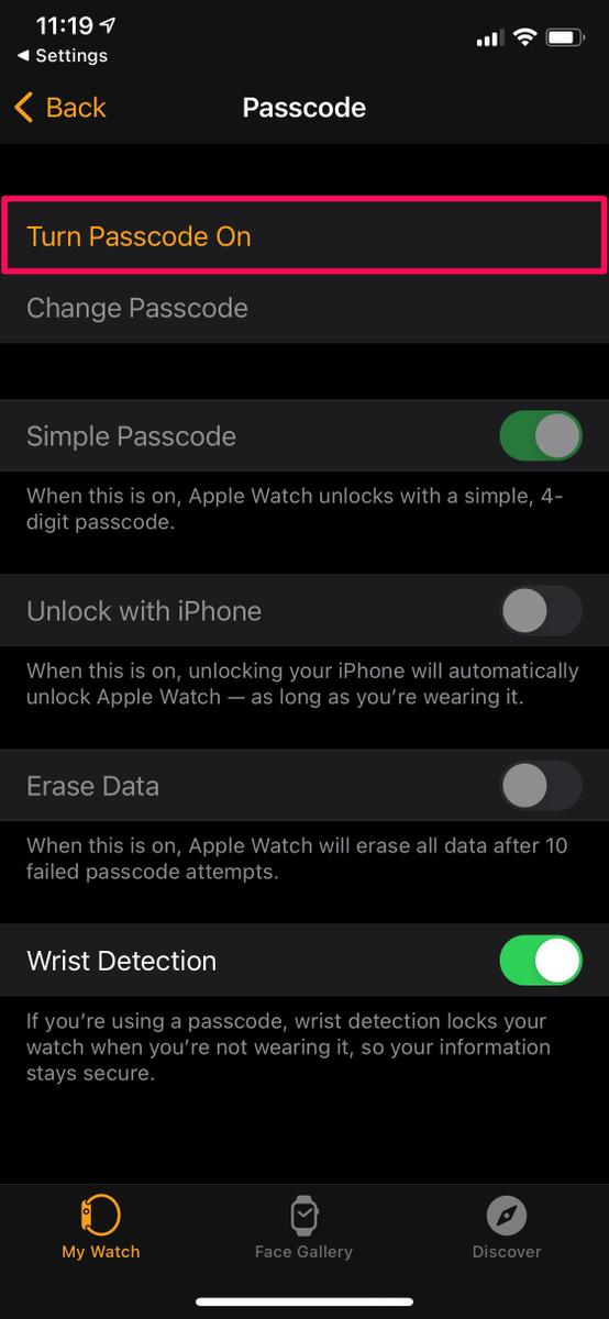 Cómo desbloquear el iPhone con el Apple Watch