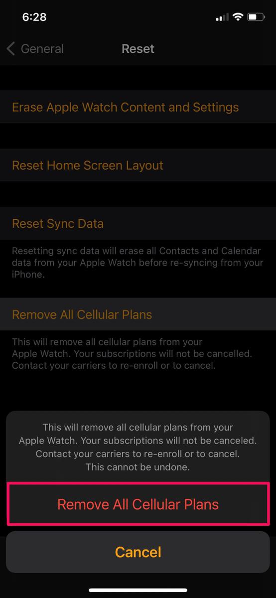 Cómo restablecer los planes de telefonía móvil en el Apple Watch