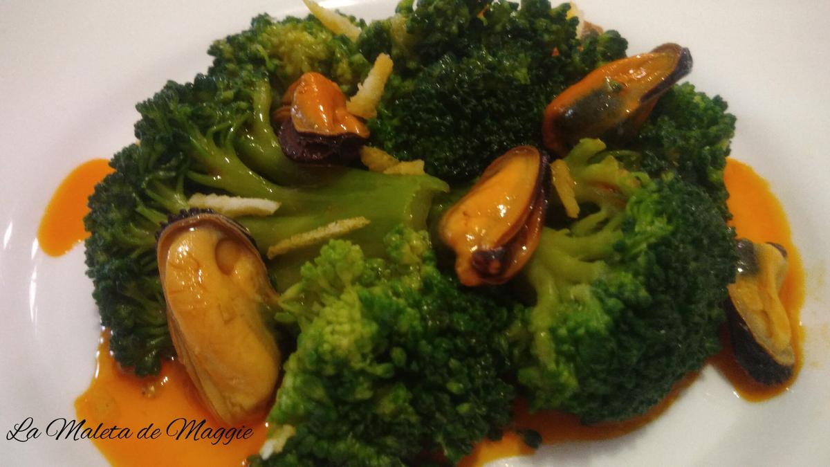 brócoli con mejillones