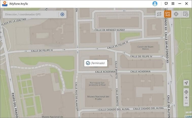 Ejemplo de cambio de ubicación GPS