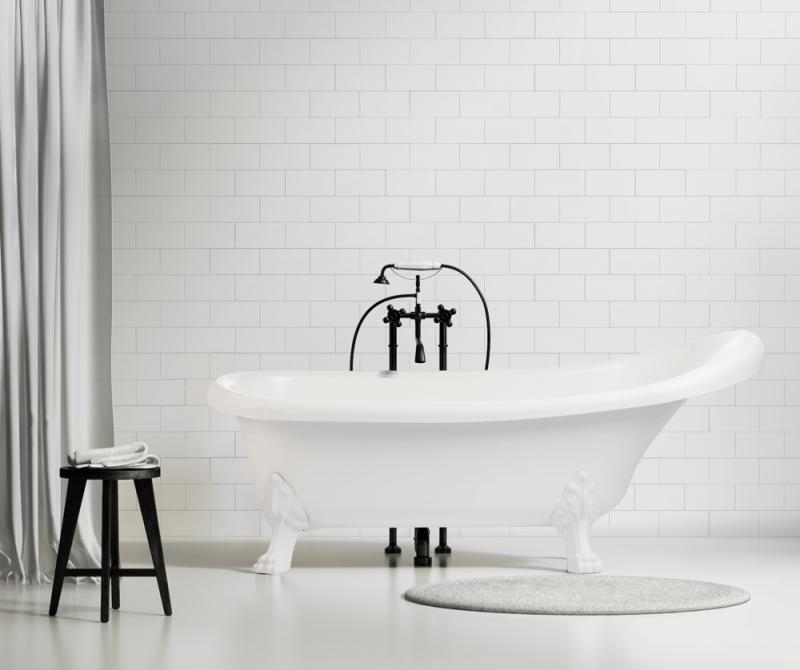 Bañera de patas para un spa en casa