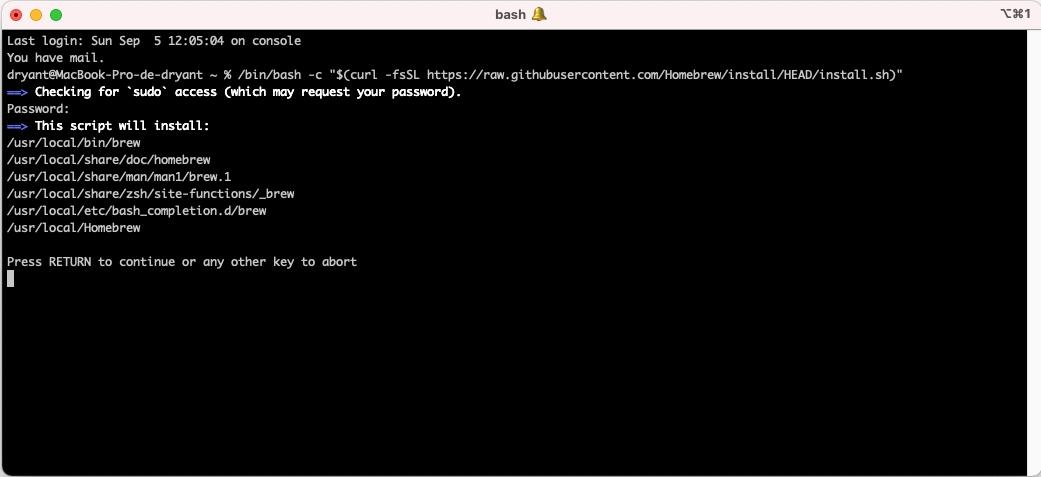 Instalar homebrew en Mac