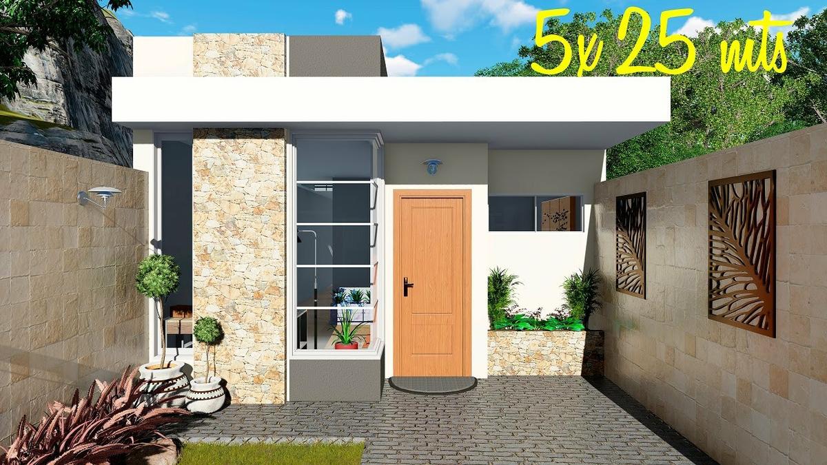 Fachada de casa de 5x7 metros