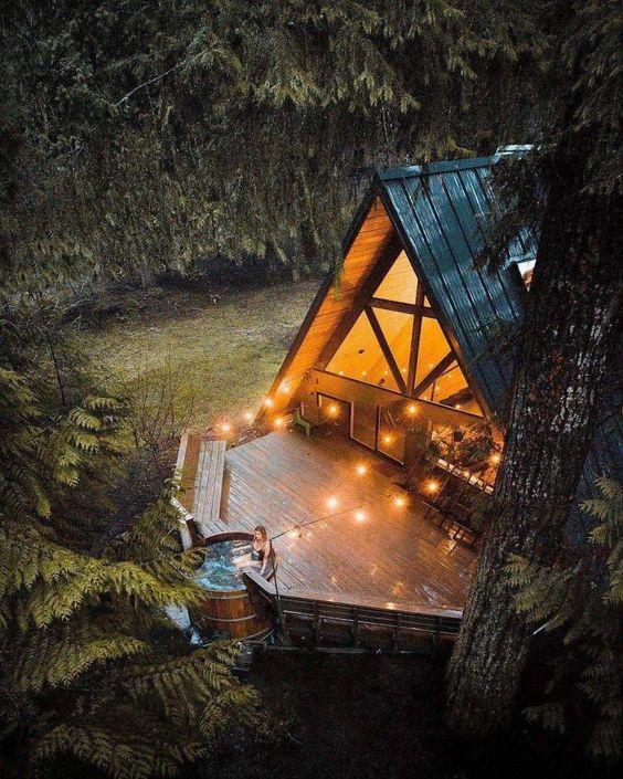 Fachadas de casas estilo cabaña elegante