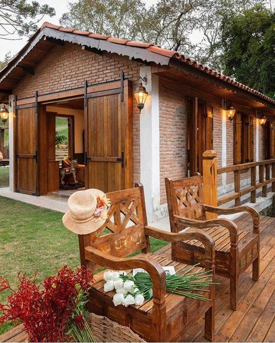 Ideas de cabañas de madera y ladrillo