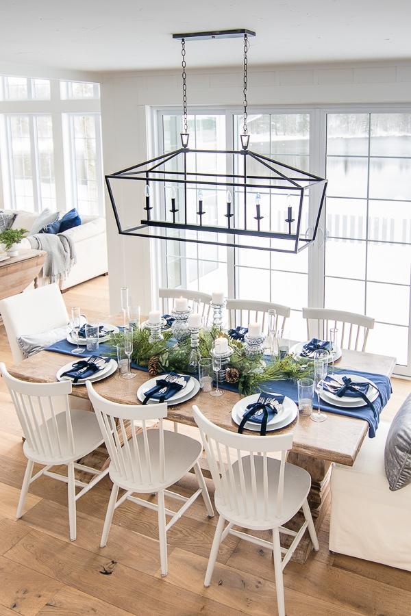Decoración navideña en azul
