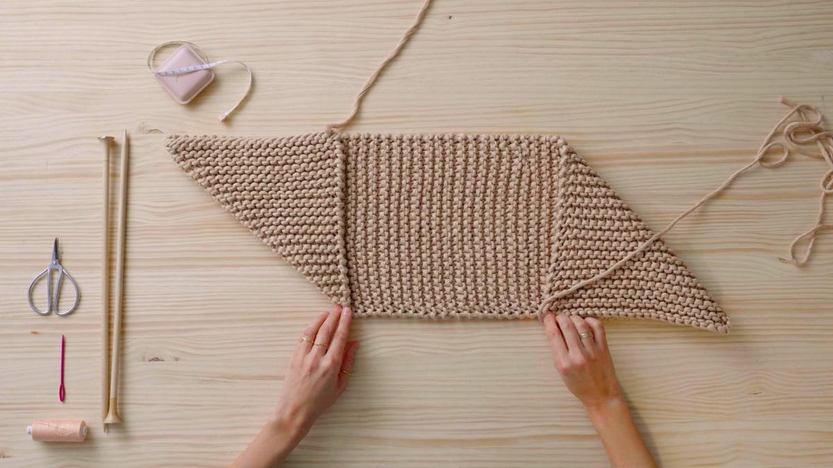 Cómo tejer un Bolso Origami de Punto a dos agujas