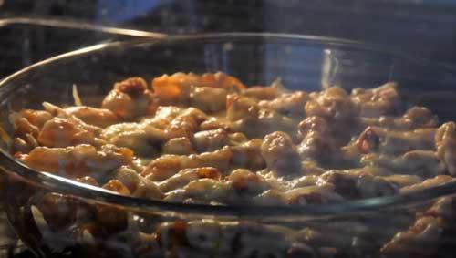 gratinar macarrones con pollo