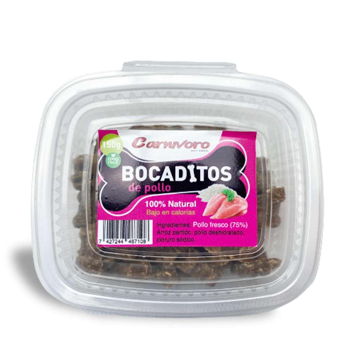 Bocaditos de Pollo bajo en grasas para perros marca carnivoro