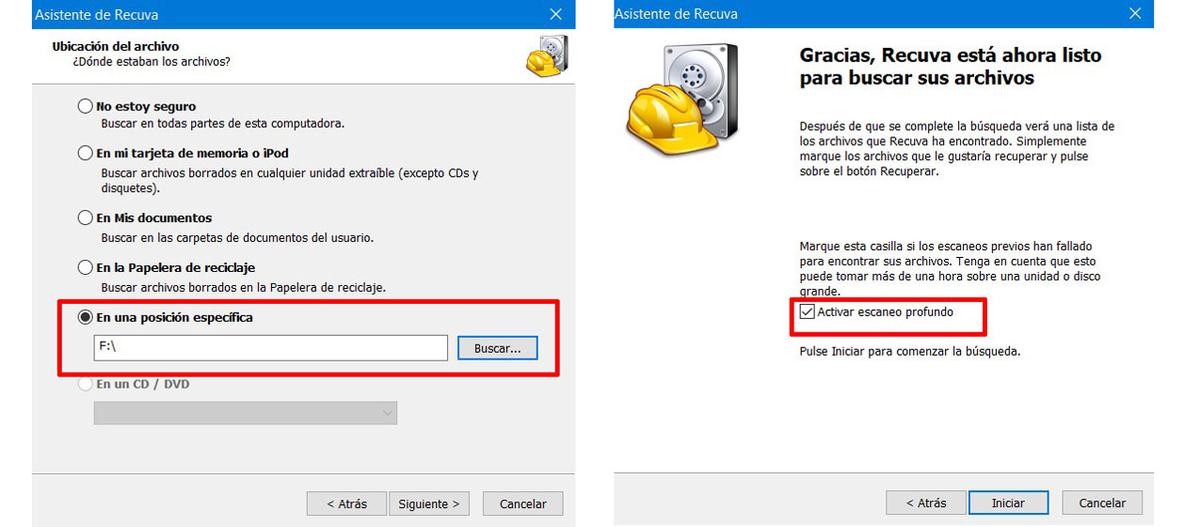 Recomendamos activar el escaneo profundo para mejores resultados, pero esto podría alargar la búsqueda.
