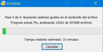 Esto puede llevar de minutos a horas dependiendo de la cantidad de datos, así que paciencia.
