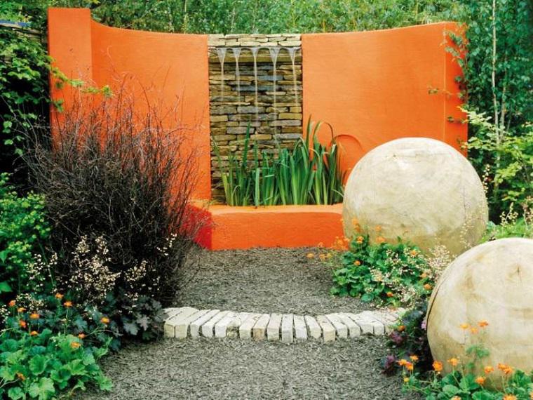 jardín-fuentes-idea-moderno-diseño