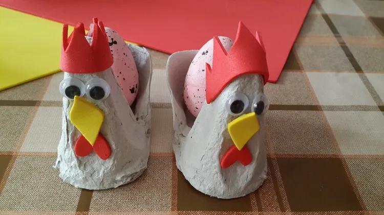 idea de bricolaje diy pascua 2022 canasta de jardín de infantes gallina pollito caja de huevos
