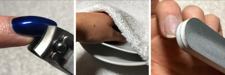 cortar las uñas antes de quitar las falsas