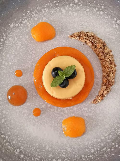 Panna cotta de albaricoque - Plano cenital