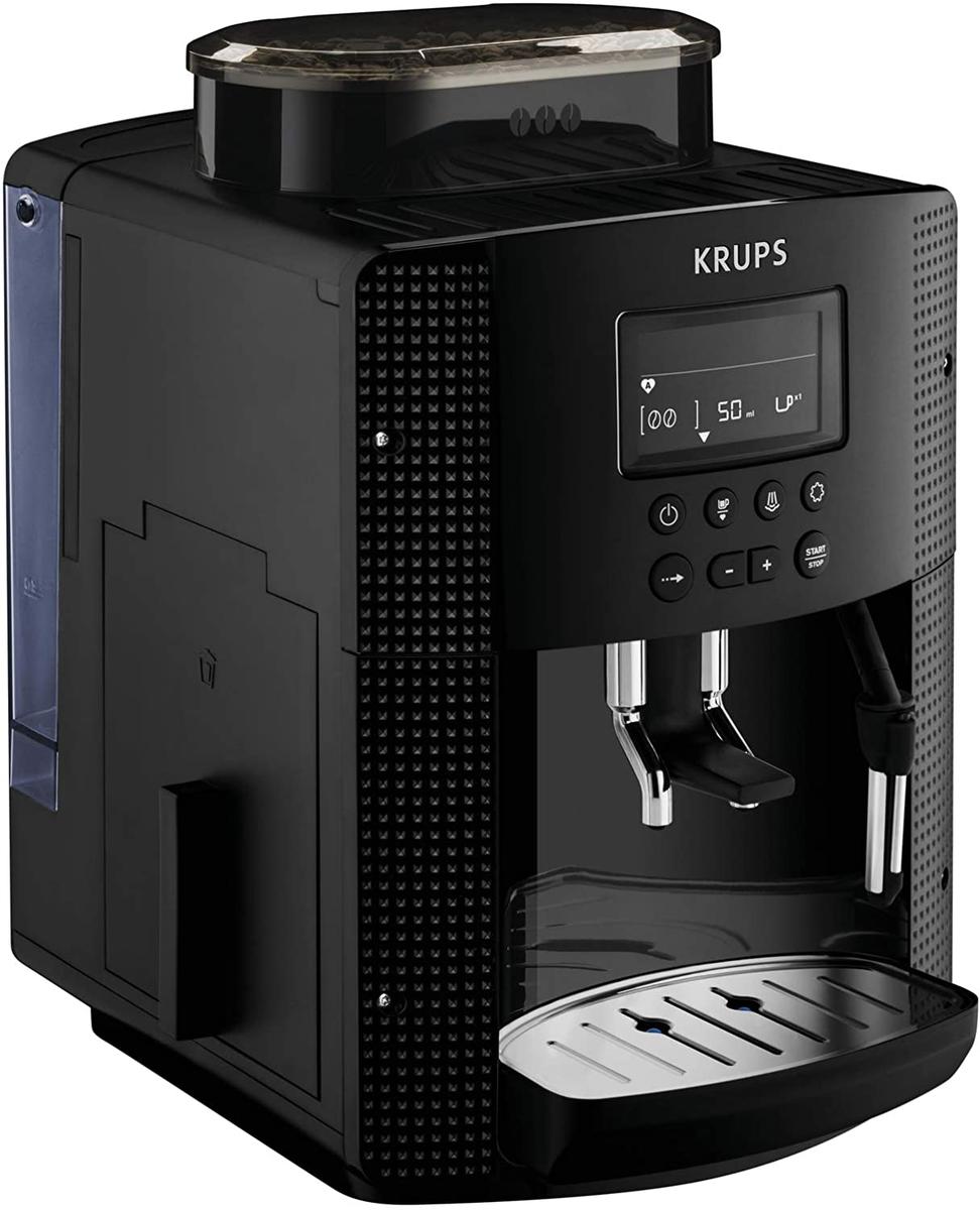Krups Roma EA81P0 Cafetera expreso superautomática, 1.7 L, 3 Niveles de Temperatura, 3 Texturas de molienda, 1 Cups, plástico, Pantalla LCD