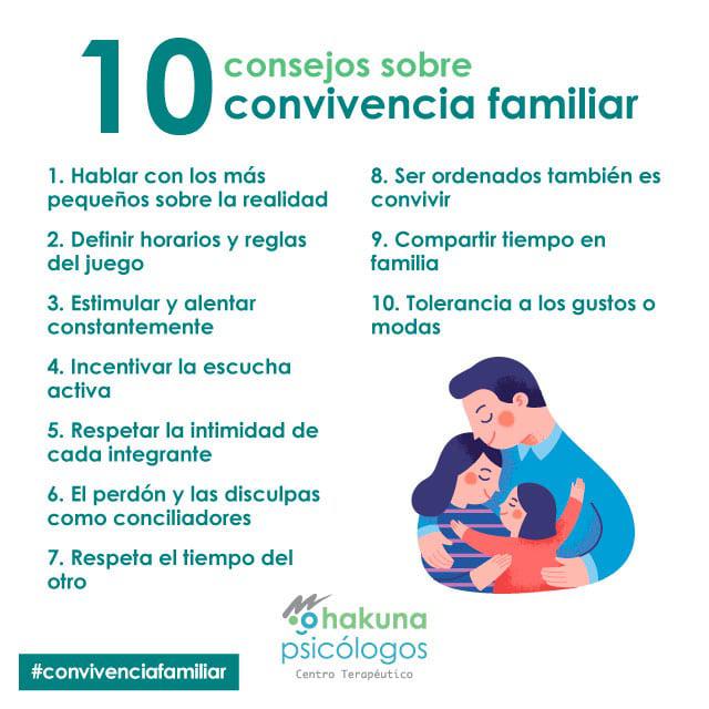 10 consejos sobre convivencia familiar